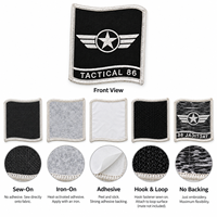 Écusson brodé personnalisé en gros, logo, badge, emblème carré en tissu, applique à point standard pour accessoires vestimentaires