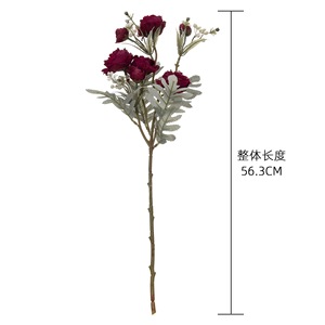Bouquet de roses artificielles CallaFloral en polyester, décoration de mariage d'intérieur, branche unique MW83112 - Product Image 4