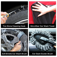 Nouvelle Arrivée Kit de Nettoyage Lavage Auto 33 Pièces Seau Pliant Serviettes Brosse à Pneus Ensemble d'Outils de Détailing