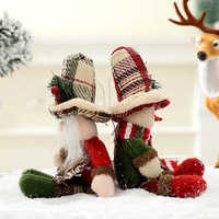 Ornements de Noël vintage à carreaux, gnome, renne, bonhomme de neige, double usage, à suspendre ou à poser sur table, pour la décoration de Noël à la maison, cadeau d'hiver