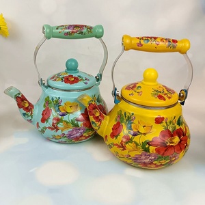 <span class=keywords><strong>1L</strong></span> <span class=keywords><strong>1.5L</strong></span> 2L 2.5L tùy chỉnh in men kim loại ấm trà ấm Arabic phong cách thân thiện với môi cắm trại Ấm đun nước - Product Image 2