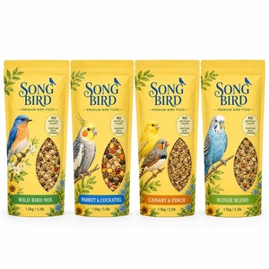 Sacchetto Mylar Personalizzato per <span class=keywords><strong>Semi</strong></span> di Uccelli con Finestra Trasparente, Chiusura a Zip Richiudibile, Sacchetto Doypack per Alimenti da Giardino per Uccelli Selvatici - Product Image 1
