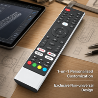 Control Remoto de Silicona Personalizado de 45 Teclas para TV, Proyector y Audio, Diseño Personalizado 1 a 1 con 4 Teclas de Acceso Rápido Grandes OEM
