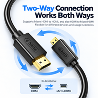 Câble Micro HDMI vers HDMI 2.0 4K60Hz Biaze, en cuivre sans oxygène, blindé, gaine en PVC, mâle, pour caméra, moniteur, téléviseur, ordinateur