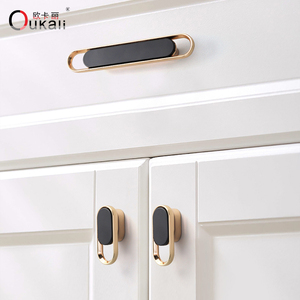 Oukali Modern Luxury Furniture Cabinet Handle Kitchen Bathroom <strong>Knobs</strong> Drawer Dresser Zinc <strong>Gold</strong> Pull Handles - Product Image 6