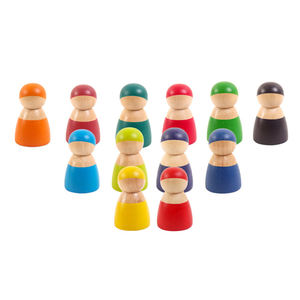 Montessori in <span class=keywords><strong>legno</strong></span> 12 colori arcobaleno <span class=keywords><strong>bambole</strong></span> piolo in <span class=keywords><strong>legno</strong></span> finta gioco figure <span class=keywords><strong>di</strong></span> persone bambola blocchi colorati giocattoli - Product Image 4