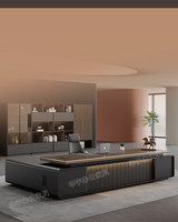 Bureau en mélamine moderne avec tiroir à dossiers, design ergonomique pour bureau de PDG, usage commercial