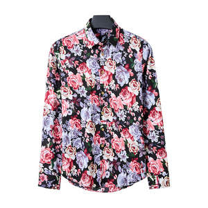 TONGYANG chemises imprimées à manches longues pour hommes chemise en coton décontractée à fleurs coupe ajustée vêtements de mode pour hommes chemises hawaïennes de grande taille - Product Image 6