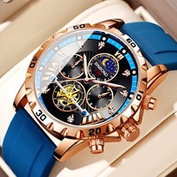 Jam Tangan Pria Binbond B3103 3103 Model Terbaru, Tali Silikon Berkualitas Tinggi, Tahan Air, Jarum Bercahaya, Sport Kasual