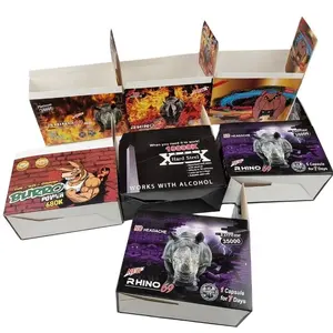 Kotak kertas tampilan solusi satu atap pabrik 1000k kotak 35000 Hardsteel Rhino 69 untuk kemasan kotak pria