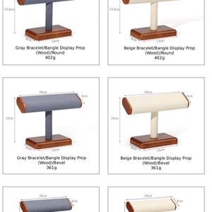 Bracelet Jewelry Display Stand Jewelry Organizer <b>T</b>-<b>Bar</b> Necklace Display Trays Wood Base - Product Image 6