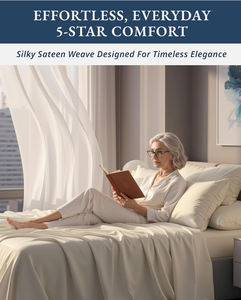 Ensemble <span class=keywords><strong>de</strong></span> draps en microfibre tissée 300 fils, taille Queen, naturellement respirant, durable, toutes saisons, ultra-doux, luxe hôtelier - Product Image 4