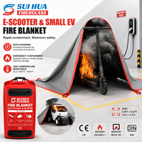 Couverture anti-feu pour moto, pour ateliers et concessionnaires, couverture de protection contre les feux à haute température en fibre de verre, sangles de traction rouges