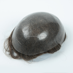 Prótesis Capilar Masculina con Base de Nudo Único, 100% Cabello Humano Indio, Densidad 100, Indetectable, Lista para Enviar - Product Image 1