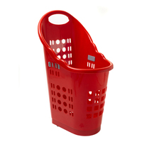 Panier à provisions de roulement en plastique du YGL-1 65L avec des roues en gros pour des caddies de supermarché