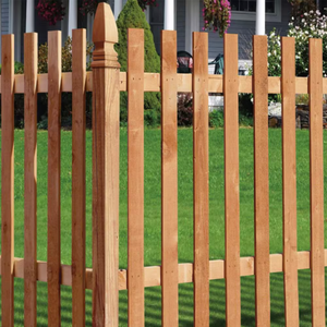 Valla de piquete de oreja de perro para jardines, parques, fácil de instalar, tablas de valla de madera, patios residenciales americanos, valla duradera de madera maciza - Product Image 2