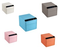 Coffre-fort en cuir de qualité supérieure à deux couches avec tiroir à serrure par mot de passe à empreinte digitale pour bijoux, maquillage et vanité.