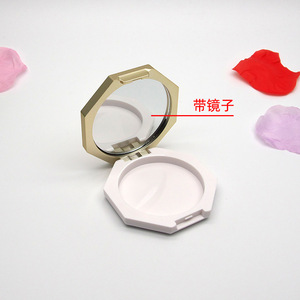 Logo personnalisé vide mat or argent en plastique maquillage cosmétique surbrillance fard à joues emballage poudre pressée boîtier compact avec miroir - Product Image 5