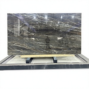 Grande dalle de marbre gris piano - Product Image 1