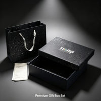 Boîte cadeau de luxe personnalisée en carton rigide noir étoilé avec logo en feuille d'argent pour ensembles de parfums et cosmétiques – Vente en gros