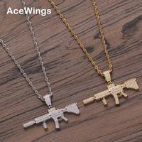 CN297 Collier en corde avec pendentif géométrique en laiton plaqué or/argent et zircon cubique glacé, bijoux hip-hop unisexe, cadeau de fête, usage quotidien