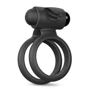 Anillo de pene de doble pene para hombres, juguete sexual vibrador de eyaculación magnética de silicona, retardante de placer - Product Image 2