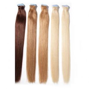 Extensions de cheveux humains Amygirl en gros, qualité supérieure, vierges, brésiliennes, à bandes adhésives, double épaisseur, lisses et soyeuses, couleur brun foncé - Product Image 2