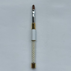 Pennelli per Nail Art Sintetici con Manico in Metallo Personalizzato, Cristalli e Liner Gel Super Sottile, con Coperchio - Product Image 4