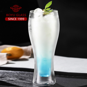 Tazas de <span class=keywords><strong>pub</strong></span> con aislamiento de doble pared, diseño al revés, capacidad para una botella de cerveza completa, cristalería, vasos de cerveza - Product Image 2