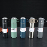 Oferta Especial Día del Padre: Set de Regalo Ecológico de Termo sin BPA con 2 Tazas y Tapa de 500ml, Logo Personalizado para Obsequios