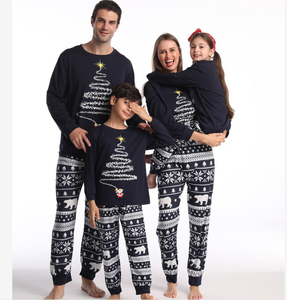 Pijamas de Inverno Unissex de Manga Longa em Algodão para Família Conjunto de Pijamas de Natal - Product Image 5