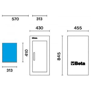 BETA - 038000073 Module latéral avec porte et étagère intérieure-EAN 8014230601274 WORKSHOP STORAGE WORKSHOP STORAGE - Product Image 1