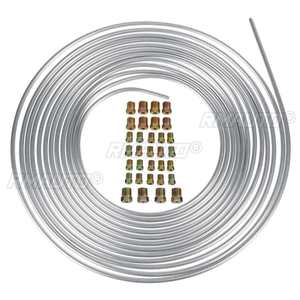 1/2 lot de tube en spirale de 25 pieds, en cuivre nickelé, diamètre extérieur 3/16 po, pour conduite de frein, avec 16 écrous de tube - Product Image 2