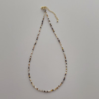 Collier de perles de coquillage d'eau douce naturelles de 2 mm au design original pour femme, style japonais et coréen, motif géométrique, usage quotidien
