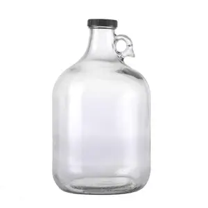 NEWRAY Fabrik Großhandel 1 Liter 2 Liter Bernstein-Glas-Anbaugerät Kalifornien Brauaufsatz Glas Bier-Wasserflasche für hausgemachter Wein Saft