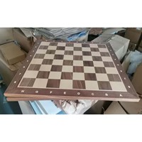 Échiquier de luxe en bois de noyer avec notation, dimensions 540x540x15mm, carrés de 58x58mm