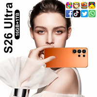 Smartphone Itelgente S26 Ultra 16G+1TB Deca Core 108MP LTE CDMA avec stylet intégré, compatible anglais/français/espagnol