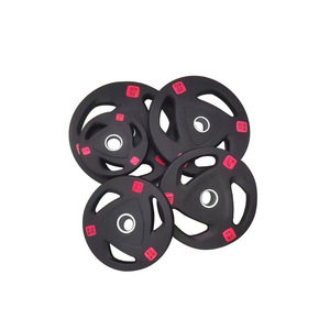 Discos de Pesas con Agarre de 2.5kg, 5kg, 10kg, 15kg, 20kg, 25kg, Recubiertos de Goma, Duraderos, para Gimnasio, Entrenamiento Físico, Uso Comercial - Product Image 1