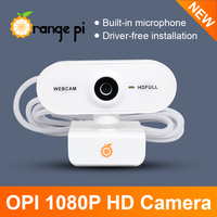 Kamera HD Mini Orange Pi 1080P Rotasi Horizontal 360 Derajat Antarmuka USB Mikrofon Analog Kompatibel dengan Win XP/7/8/10 IOS 10x10x10