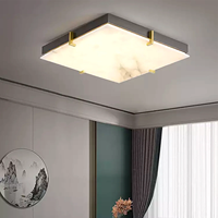 Plafonnier en marbre, style américain carré, minimaliste, pour chambre, salon, chambre principale, bureau, en albâtre, design moderne