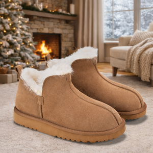 Pantofole Invernali da <span class=keywords><strong>Donna</strong></span> in Pelle Scamosciata con Fodera in Vera Pelle di Pecora, Suola in <span class=keywords><strong>Memory</strong></span> <span class=keywords><strong>Foam</strong></span> EVA, Leggere, Morbide e Traspiranti - Product Image 5