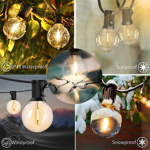 100/50/25ft USB đèn LED 5V 1W <span class=keywords><strong>G40</strong></span> bóng đèn nhựa ngoài trời không thấm nước Lều Cổ Tích Patio Festoon chuỗi ánh sáng trang trí đám cưới - Product Image 6