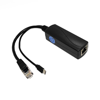 REVODATA POE Splitter tipe-c Plug, adaptor PoE aktif tingkat 100Mbps Output 5V/2,4 A