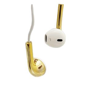 Aceptar patrón de logotipo personalizado Calidad de sonido Premium Auriculares con cable semiintrauditivos dorados de alta calidad - Product Image 1