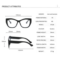 Lunettes Anti-Lumière Bleue Tendance Monture Œil de Chat Non Correctrices avec Cadre PC et Design Multicolore