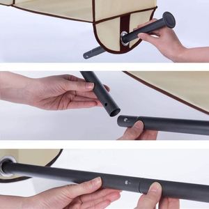 Organisateur de rangement suspendu à 4 étagères avec tringle à vêtements intégrée, en tissu non tissé renforcé pour armoire - Product Image 6