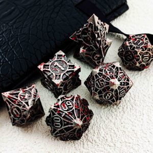 7 cái/bộ tùy chỉnh đa diện RPG xúc xắc đầy màu sắc ngục tối Rồng rắn trò chơi kim loại rỗng DND vuông DND kim loại rỗng xúc xắc - Product Image 4