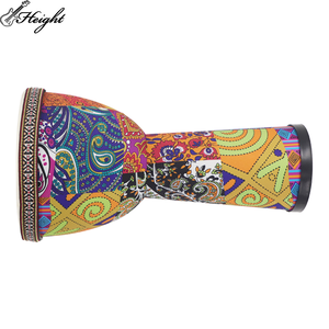 Fourniture d'usine 8.5 pouces Djembe Drum Style africain bon marché avec tête de tambour en PVC écrémé de mouton et tissu coloré - Product Image 5