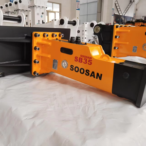 BRISEUR HYDRAULIQUE SOOSAN SB35 en forme de boîte avec attachement de direction de dérapage Mini accessoires de pelle rétrocaveuse chargeuses compactes - Product Image 1