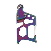 Outil multifonction EDC pour la randonnée et le camping, avec allume-feu, mousqueton, allumeur à roue de silex et roue à étincelles de survie